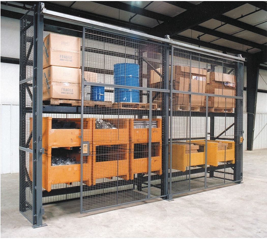 Enclosure Kit: 3 Bays, 96 in x 36 in x 144 in, 10 ga, Steel, Powder Coated, Gray