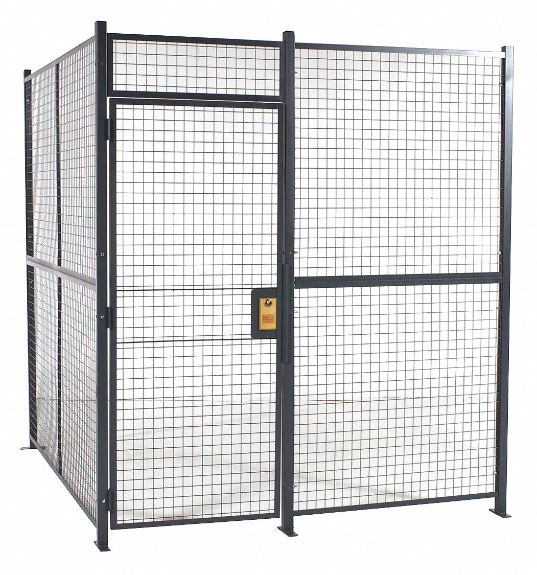 RAPIDWIRE Welded Partition Cage, Predesigned 2 Sided, 3 ft W x 7 ft H