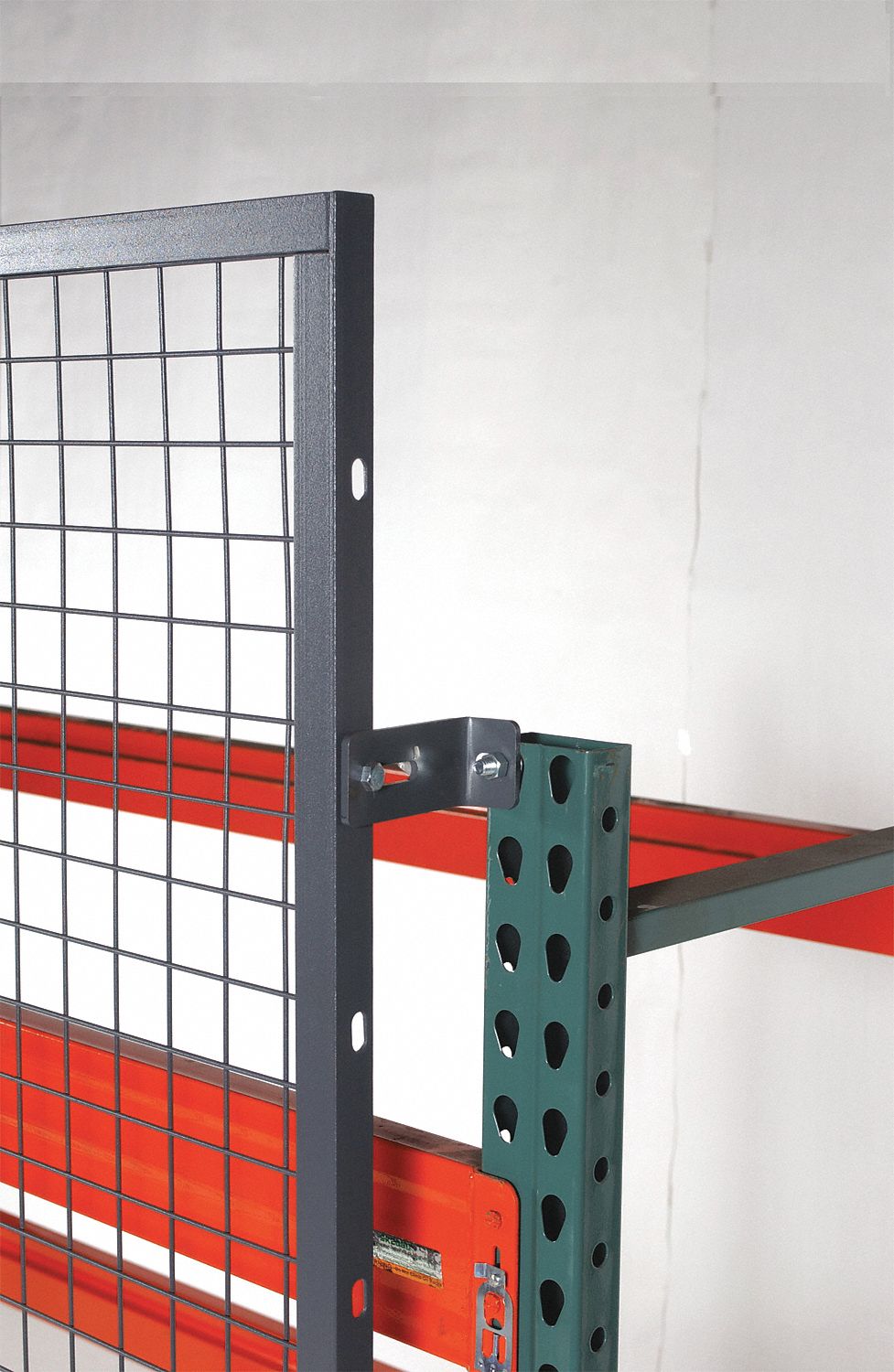 Aisle Guard Mounting Clip: 2 in x 2 in x 2 in, 10 ga, Steel, Powder Coated, Gray