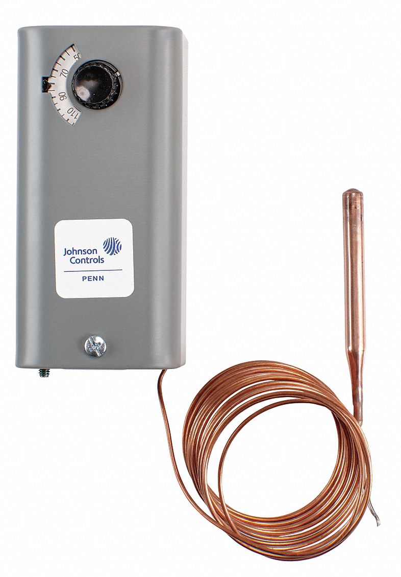 LINE VOLT MECHANICAL THERMOSTAT, 50 °  TO 200 ° F, STEEL, ADJUSTABLE, 6 °  TO 24 ° F