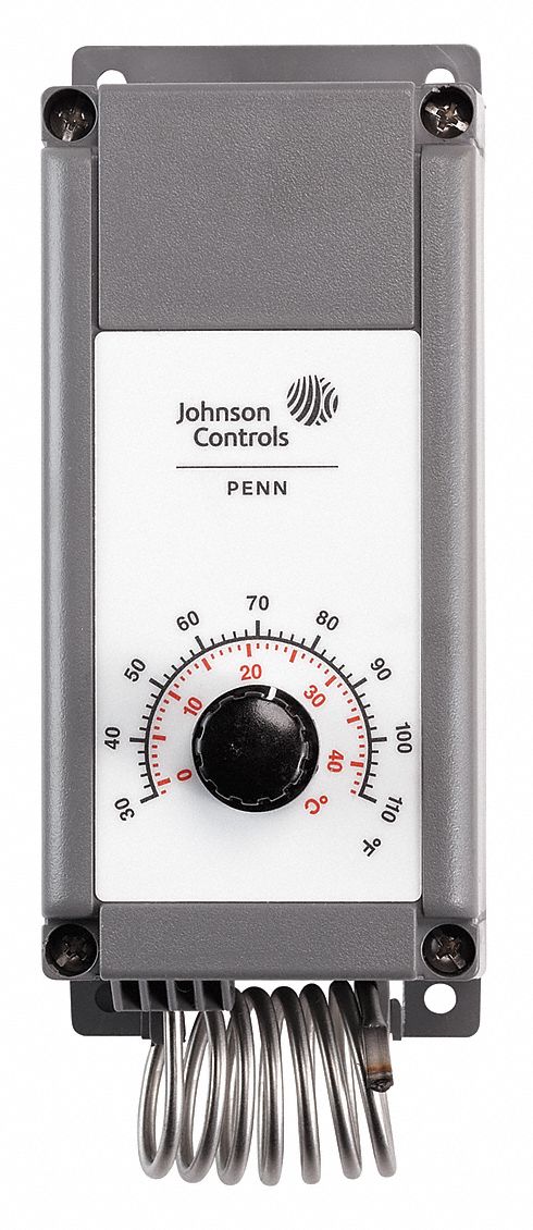 LINE VOLT MECHANICAL THERMOSTAT, HEAT/COOL, PLASTIC, 30 °  TO 110 ° F, 3 °  TO 12 ° F