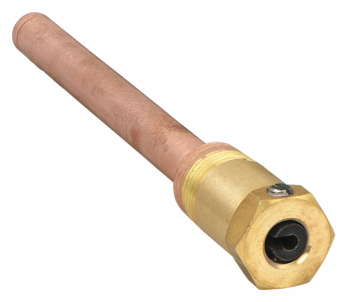 Immersion Well: Direct Mount with Setscrew, Brass, Copper, 0.43 in Inside Dia