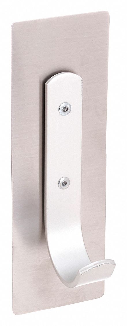 MAGNETIC COAT HOOK,2 IN. W,SATIN STEEL