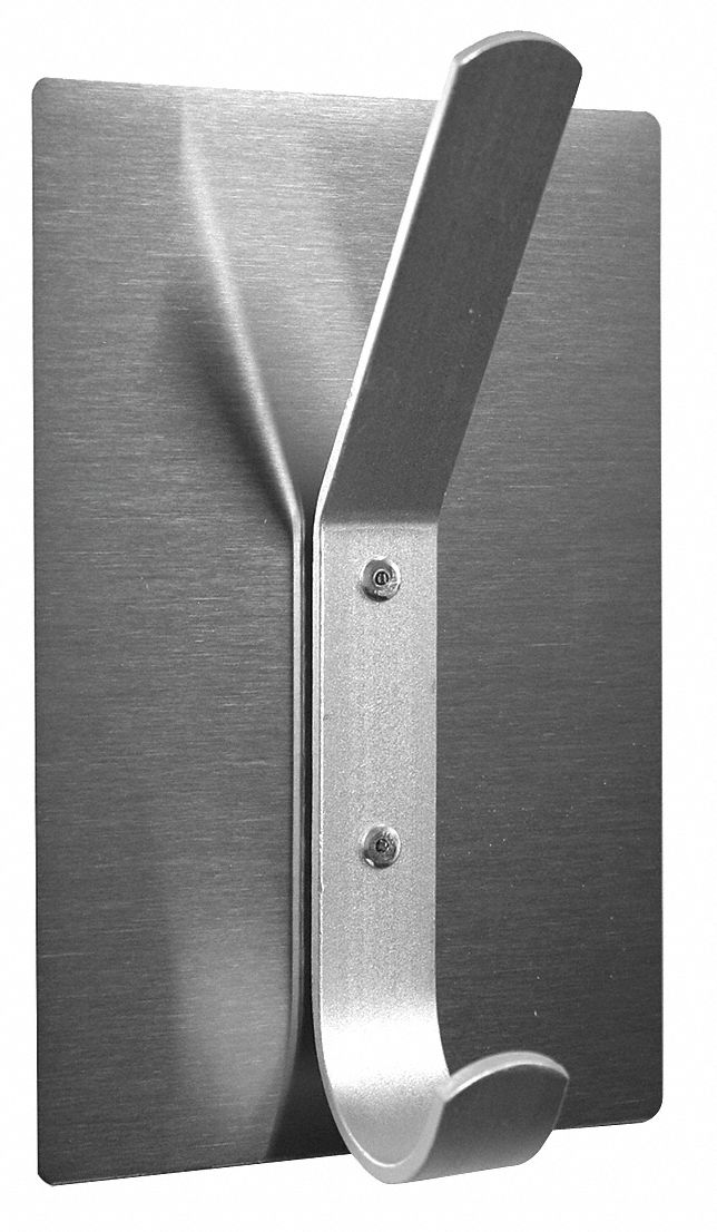 MAGNA VISUAL Coat Hook Satin Steel, 6 in Ht, 4 in Wd 38Y319