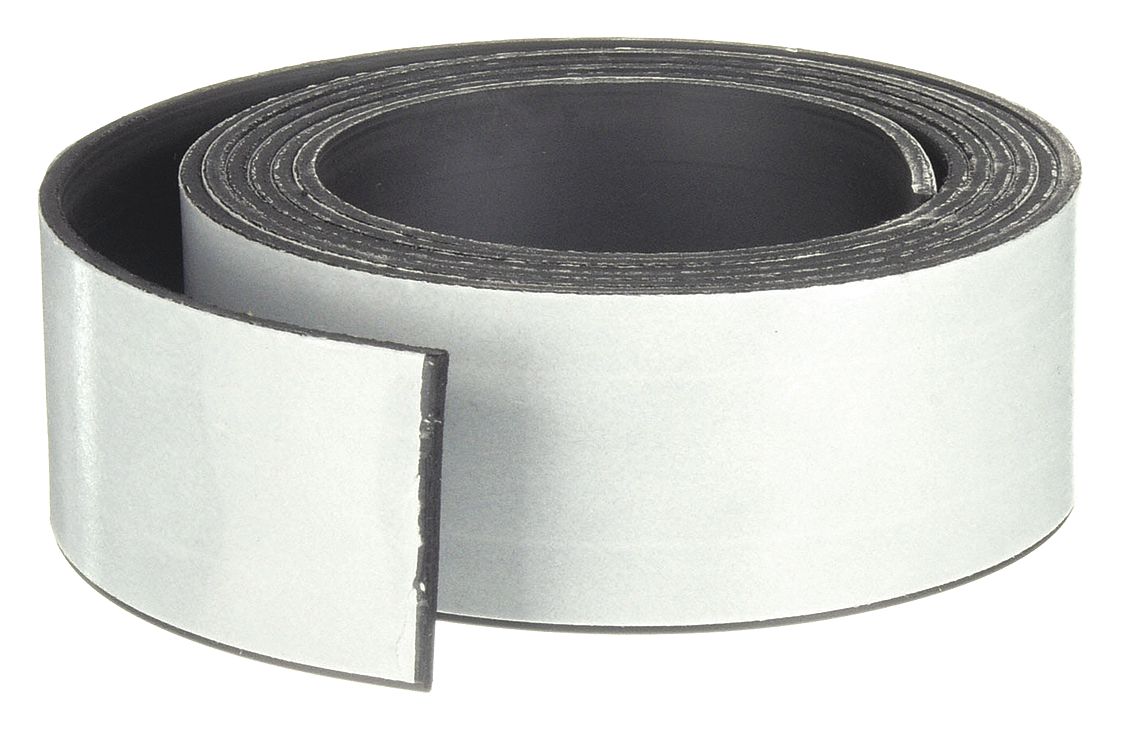 ADHESIVE MAGNETIC STRIP,4FT L X 1IN W