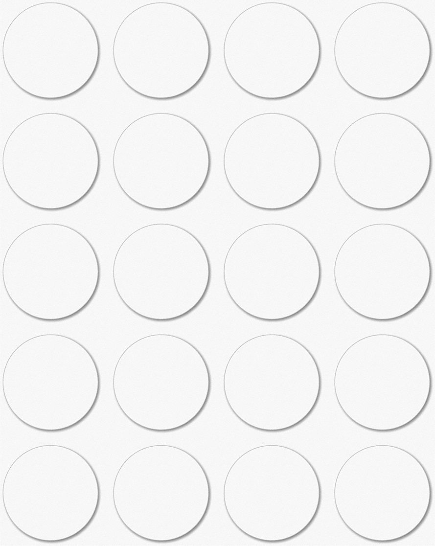 Magnetic Round Indicators: Flex Magnet Material, 3/4 in Overall Ht, 20 PK