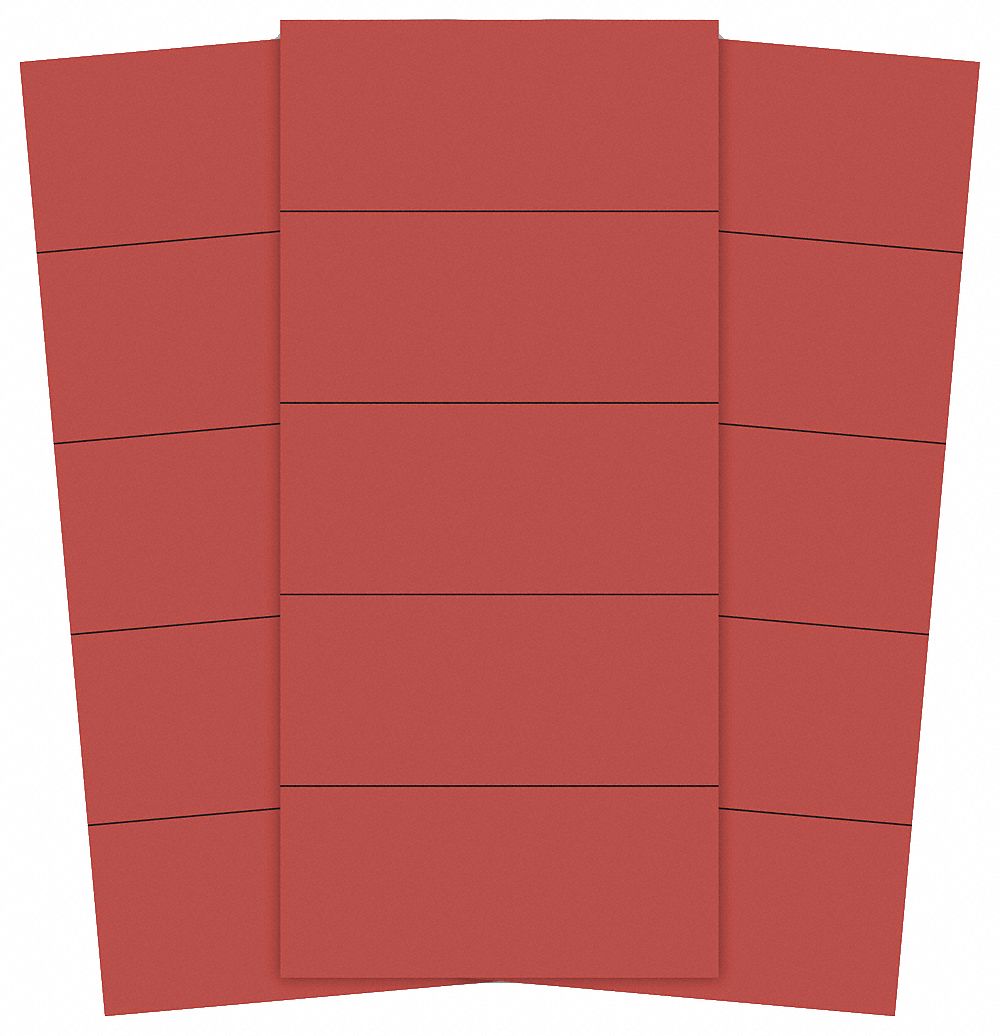 MAGNA VISUAL MAGNETIC STRIPS,PRE-CUT,2 IN.,RED,PK25 - 26661