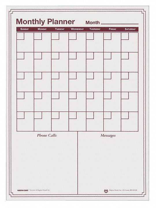 38Y361 - Magnetic Dry Erase Planner 16x12