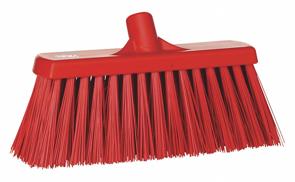 12IN BROOM, STIFF, RED