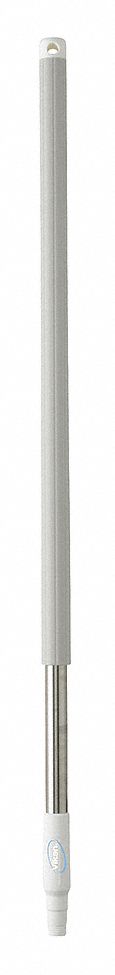 COLOUR CODED HANDLE, THREADED, EUROPEAN, STAINLESS STEEL, 39½ IN L, 1¼ IN DIAMETER, WHITE