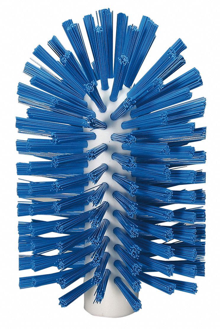 TUBE AND PIPE BRUSH, POLYESTER BRISTLE, BLUE, 4 IN BRUSH DIAMETER, 6 IN BRUSH L