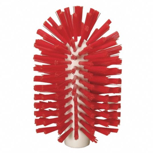 VIKAN Tube and Pipe Brush: Polyester Bristle, Red, 4 in Brush Dia, 6 in ...