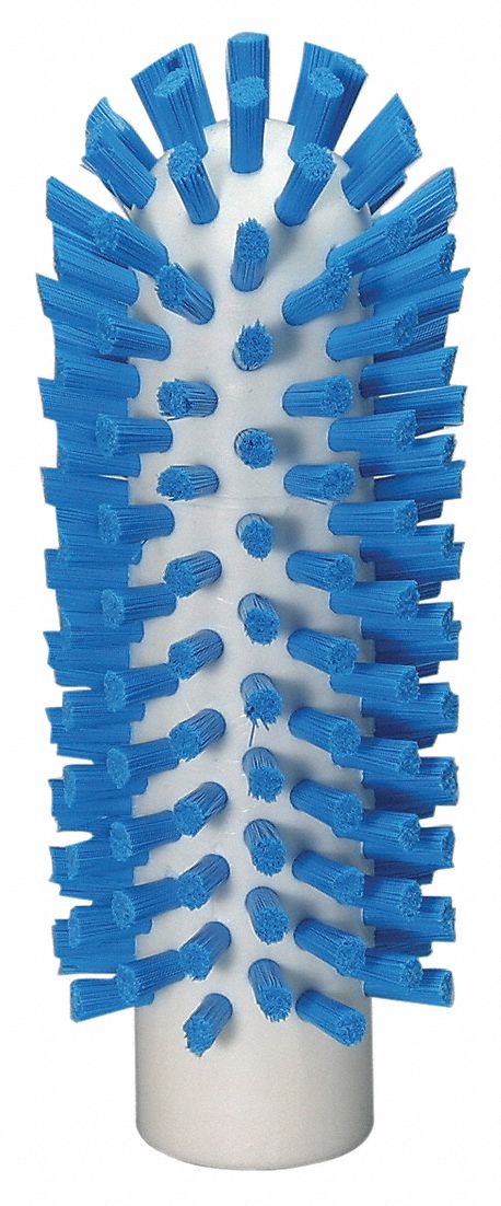 Tube and Pipe Brush: Polyester Bristle, Blue, 2 in Brush Dia, 5 1/4 in Brush Lg