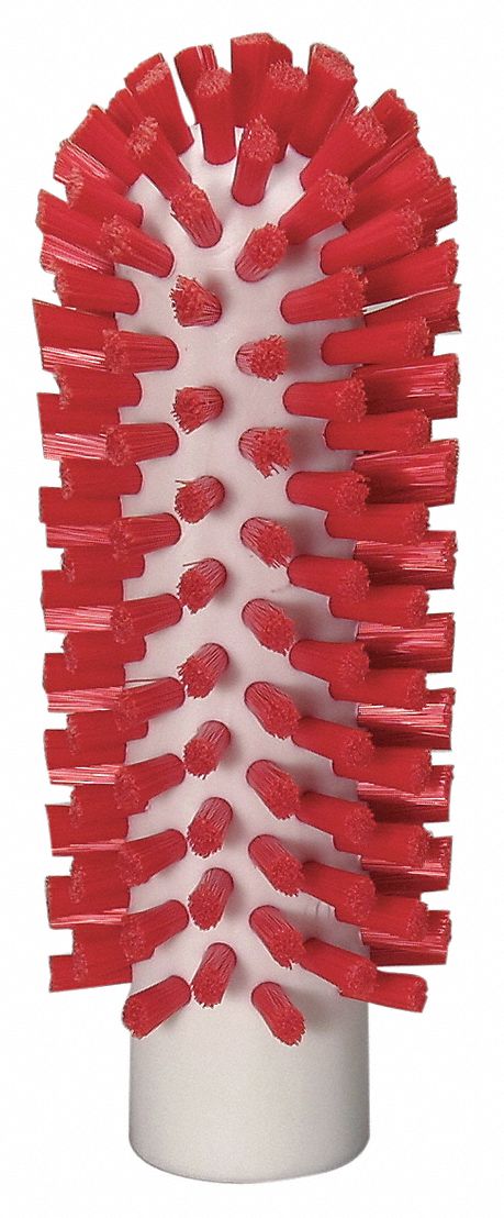 TUBE AND PIPE BRUSH, POLYESTER BRISTLE, RED, 2 IN BRUSH DIAMETER, 5¼ IN BRUSH L