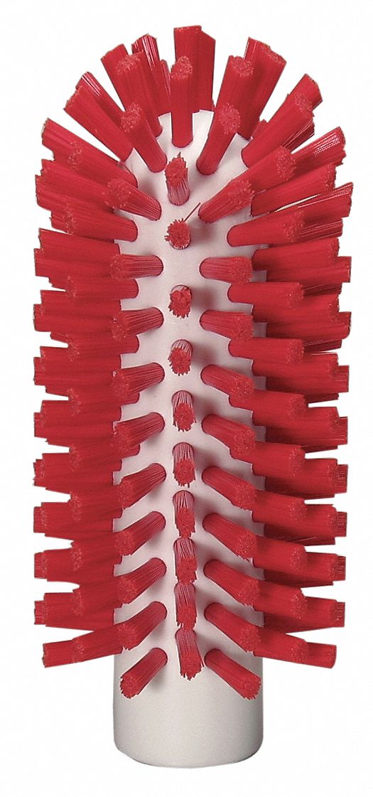 TUBE AND PIPE BRUSH, POLYESTER BRISTLE, RED, 2.5 IN BRUSH DIAMETER, 5¾ IN BRUSH L
