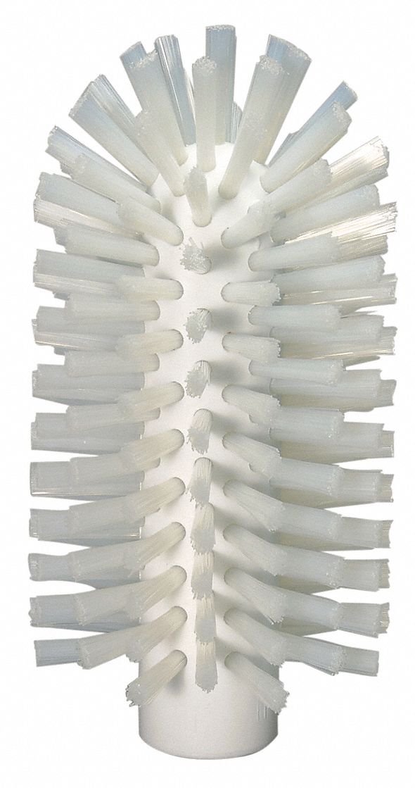 TUBE AND PIPE BRUSH, POLYESTER BRISTLE, WHITE, 3 IN BRUSH DIAMETER, 5½ IN BRUSH L