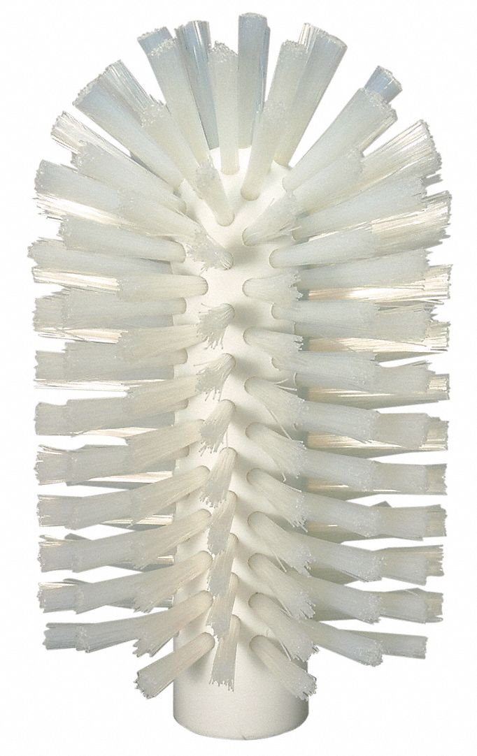 TUBE AND PIPE BRUSH, POLYESTER BRISTLE, WHITE, 3.5 IN BRUSH DIAMETER, 5¾ IN BRUSH L
