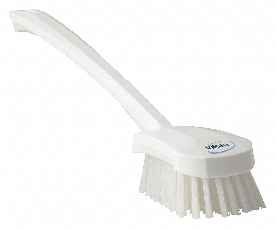 LONG-HANDLED CHURN BRUSH, STIFF WHT