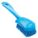 SCRUB BRUSH, STIFF, PLASTIC, 4½ IN BRUSH L, 5⅞ IN HANDLE L, 2¾ IN HEAD W, BLUE, SHORT-HANDLED