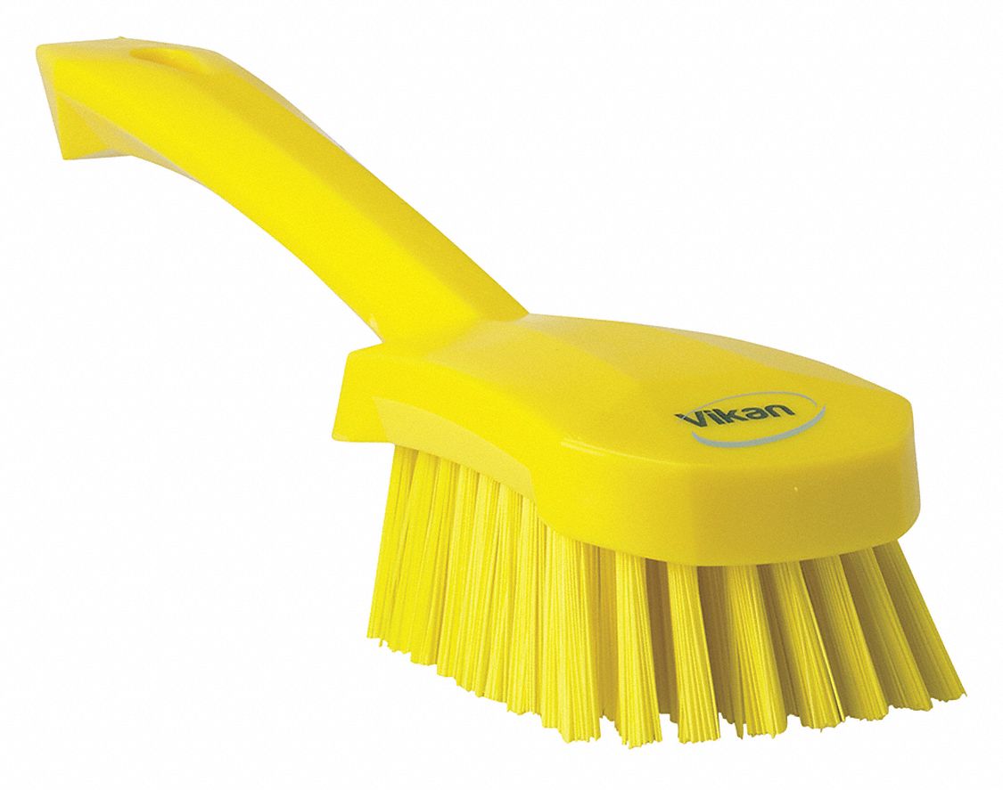 SHORT-HANDLED HAND BRUSH STIFF YEL