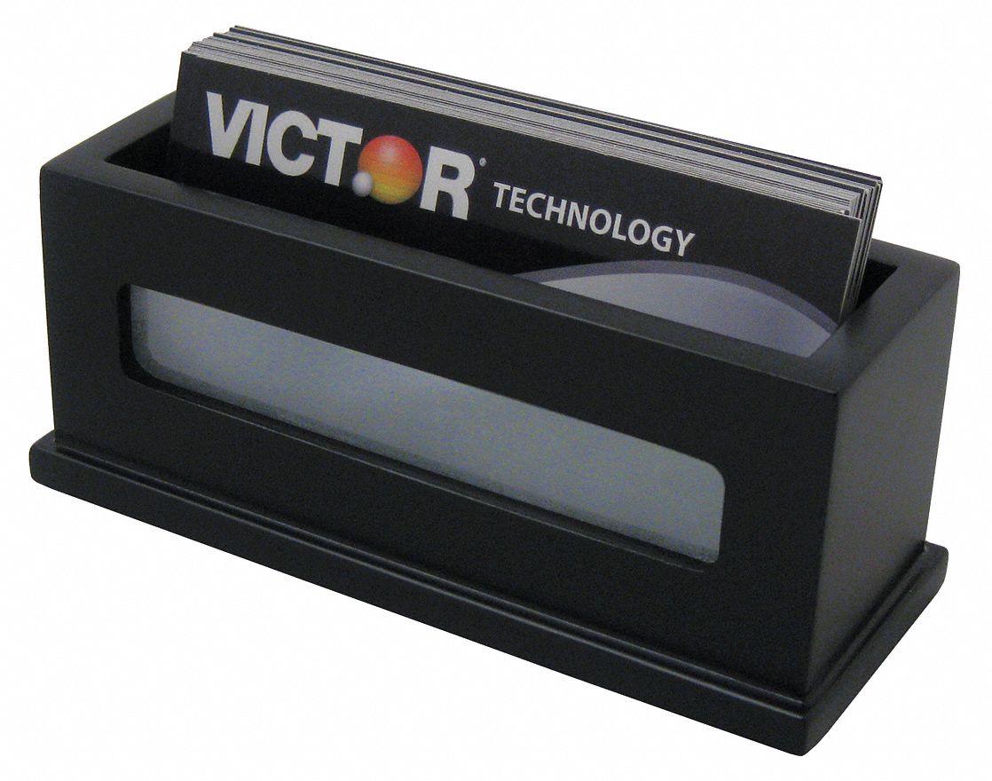 VICTOR Business Card Holder, Black 38Y74711565 Grainger