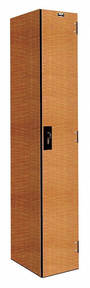Wardrobe Locker: 12 in x 18 in x 72 in, Solid, 1 Tiers, 1 Units Wide, Padlock Hasp, Wood