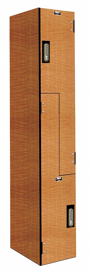 Wardrobe Z Locker: 12 in x 18 in x 72 in, Solid, 2 Tiers, 1 Units Wide, Electronic Keypad