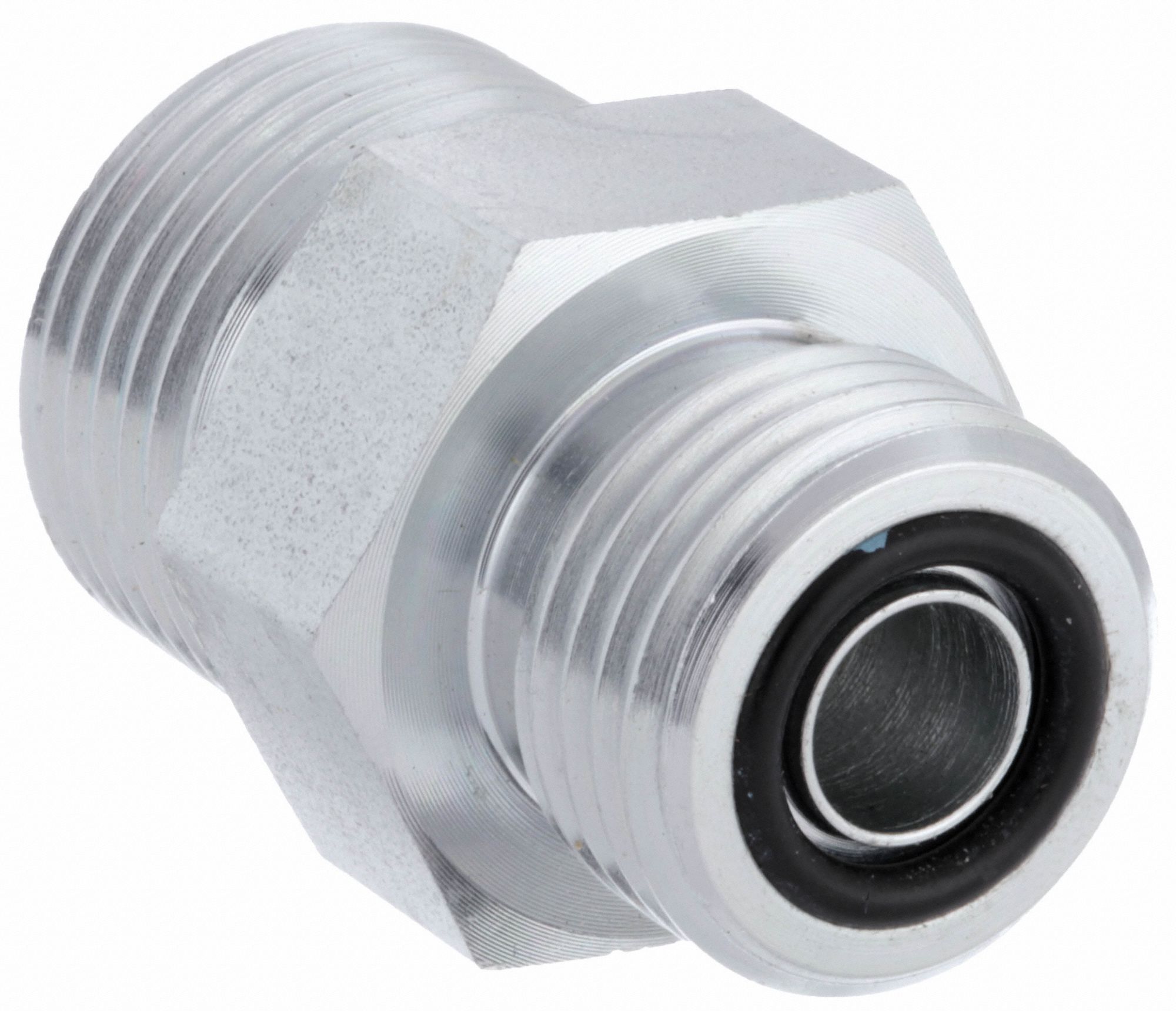 Hydraulic Hose Adapter: 1/2 in x 3/8 in Fitting Size, Male x Male, ORS x ORS, Rigid, Straight