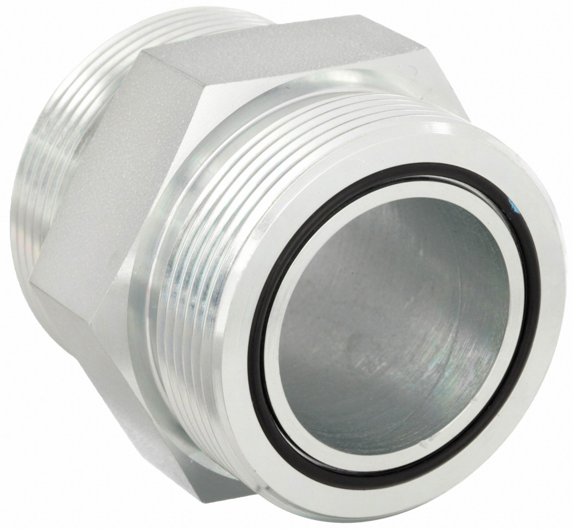 Hydraulic Hose Adapter: 1 1/4 in x 1 1/4 in Fitting Size, Male x Male, ORS  x ORS, Rigid, Straight