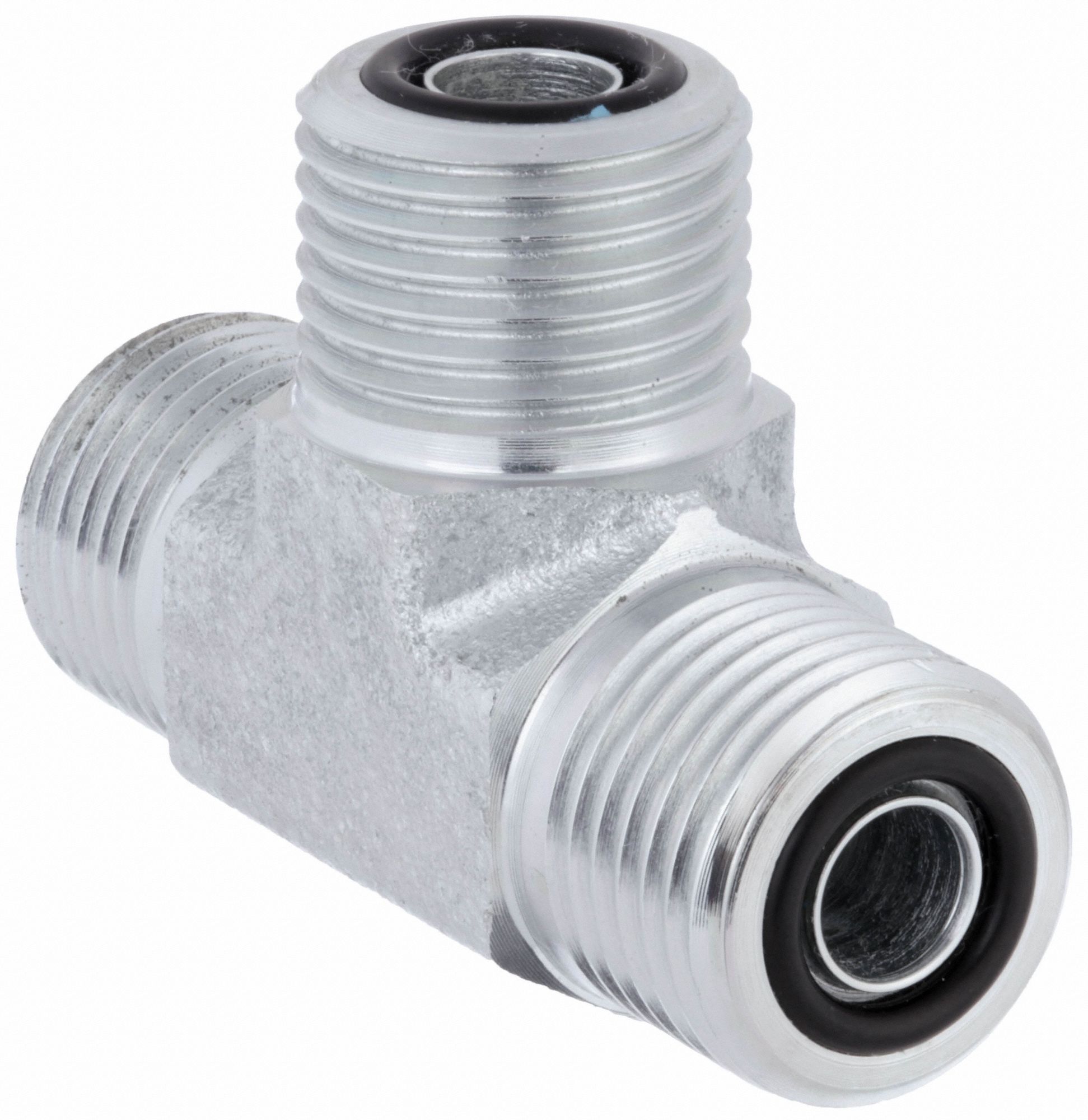 Hydraulic Hose Adapter: 1/2 in x 1/2 in x 1/2 in Fitting Size, Male x Male x Male, ORS x ORS x ORS