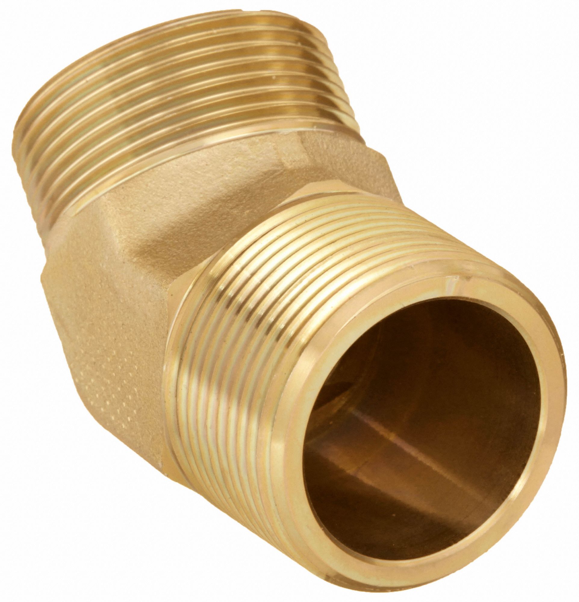 Hydraulic Hose Adapter: 1 1/4 in x 1 1/4 in Fitting Size, Male x Male, ORS  x NPTF, Rigid, 45° Elbow