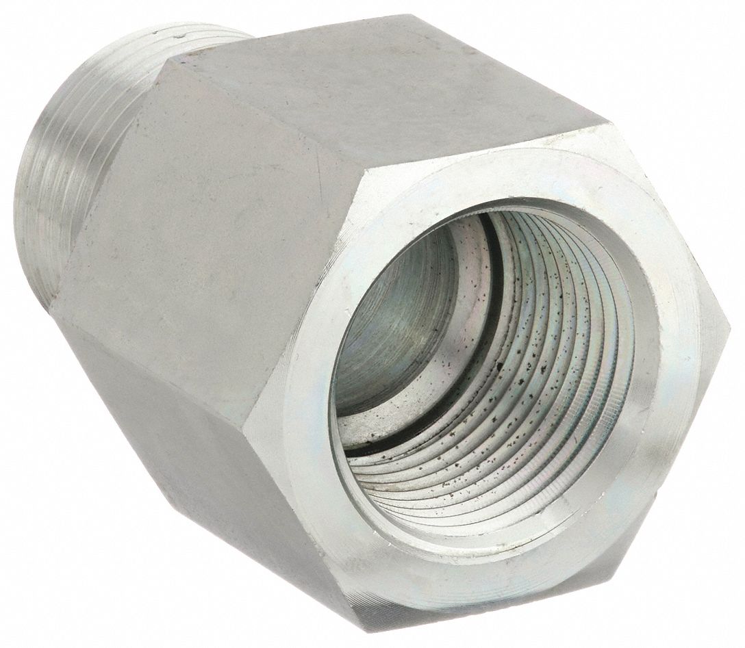 Hydraulic Hose Adapter: 1 1/4 in x 1 1/4 in Fitting Size, Male x Female, NPTF x NPTF, Rigid