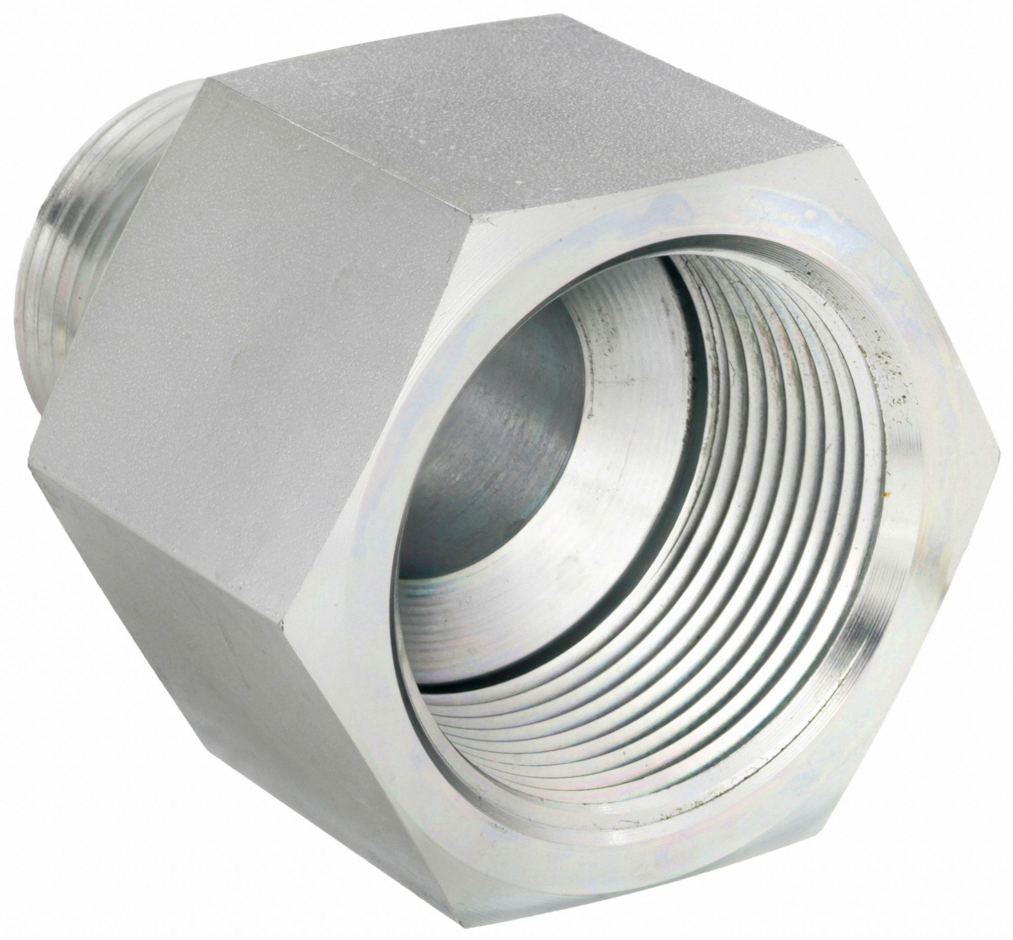 Hydraulic Hose Adapter: 1 in x 1 1/4 in Fitting Size, Male x Female, NPTF x NPTF, Rigid, Straight