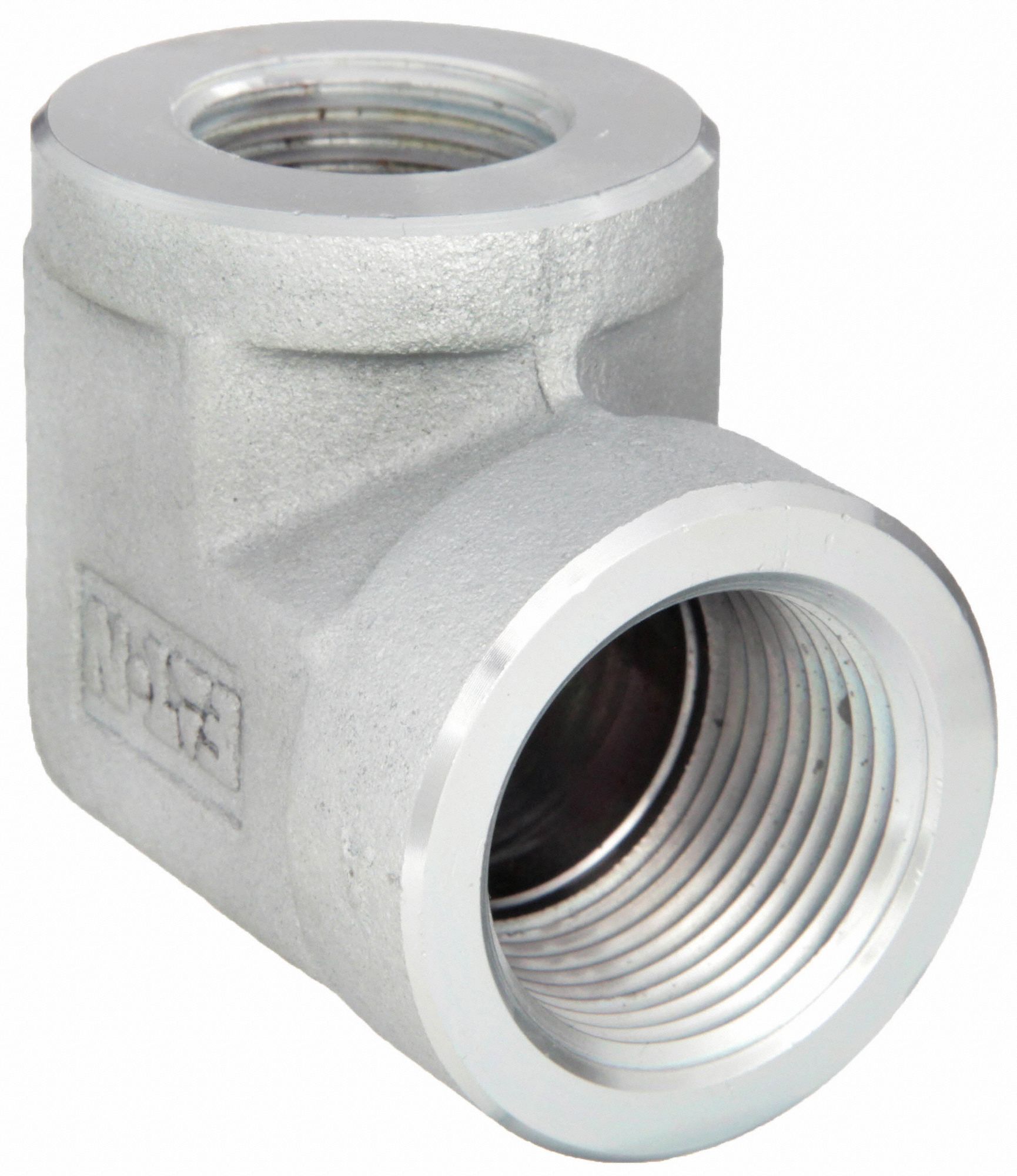 Hydraulic Hose Adapter: 1 in x 3/4 in Fitting Size, Female x Female, NPTF x NPTF, Rigid, 90° Elbow
