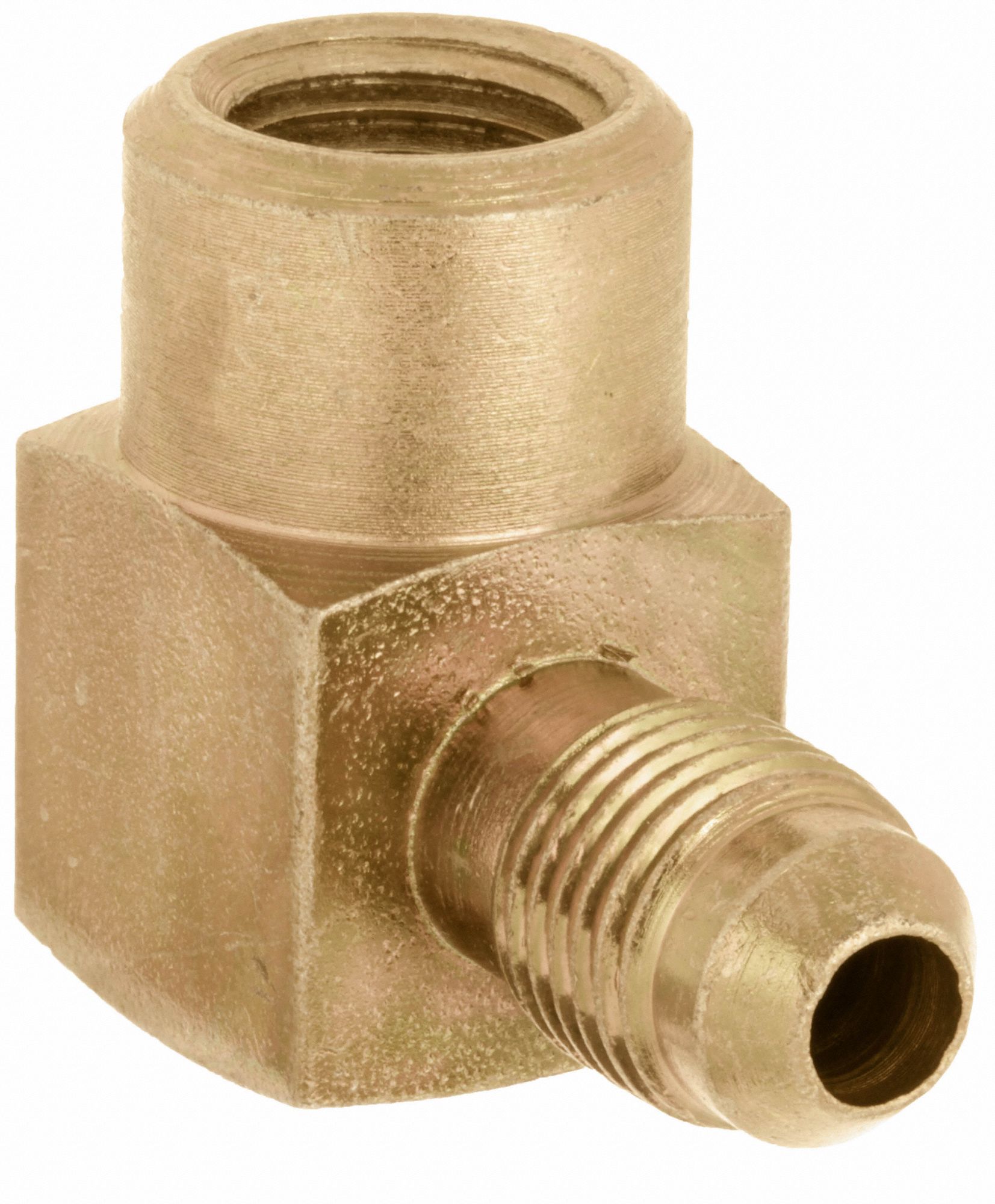 Hydraulic Hose Adapter: 1/4 in x 5/16 in Fitting Size, Female x Male, NPTF x JIC, Rigid, 90° Elbow