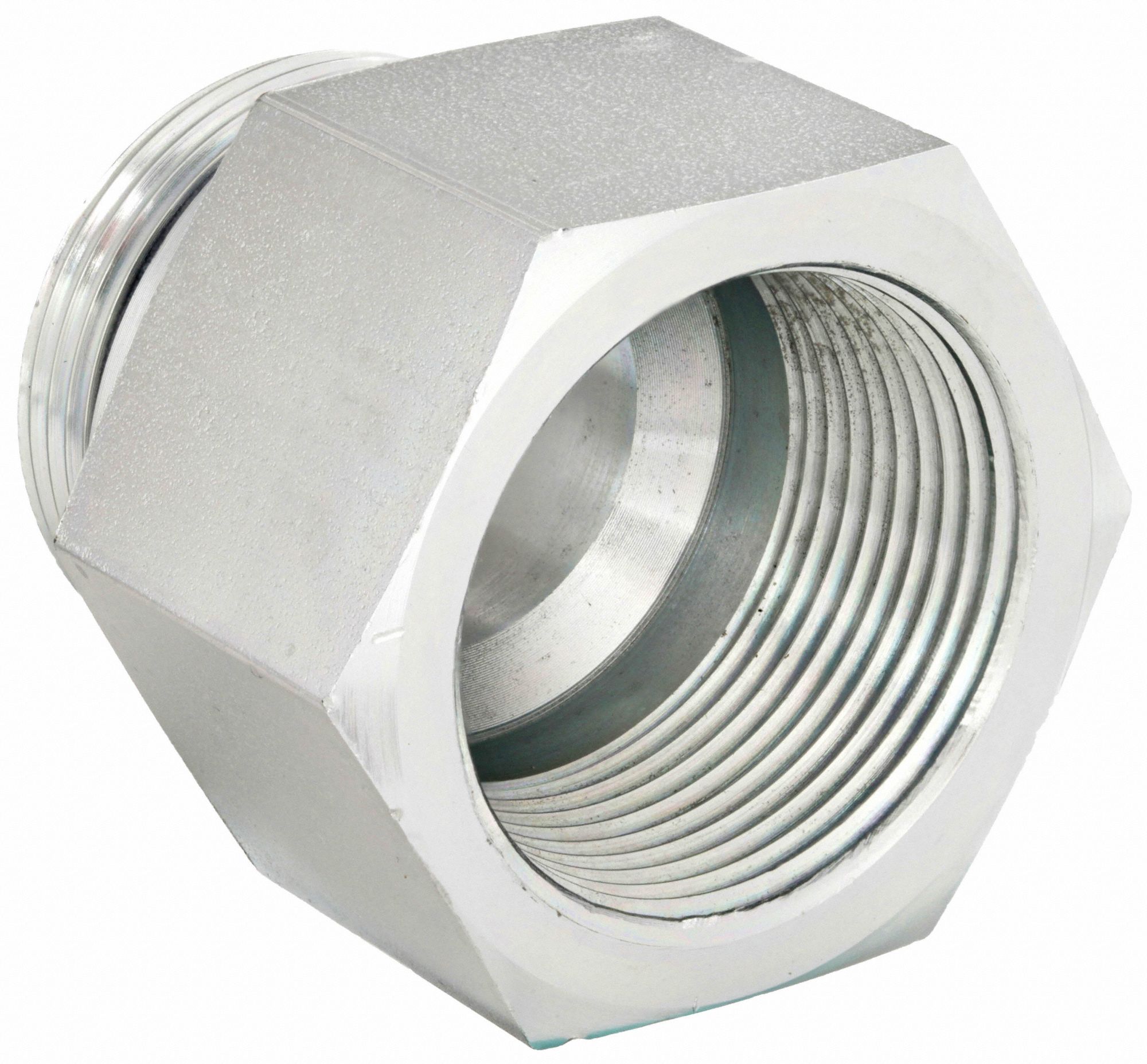 Hydraulic Hose Adapter: 1 1/4 in x 1 1/4 in Fitting Size, Female x Male, NPTF x ORB, Rigid, Straight