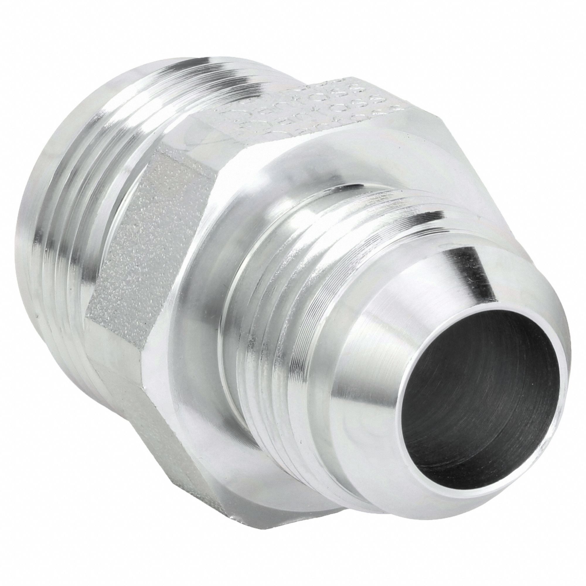 Hydraulic Hose Adapter: 1 in x 3/4 in Fitting Size, Male x Male, JIC x JIC, Rigid, Straight