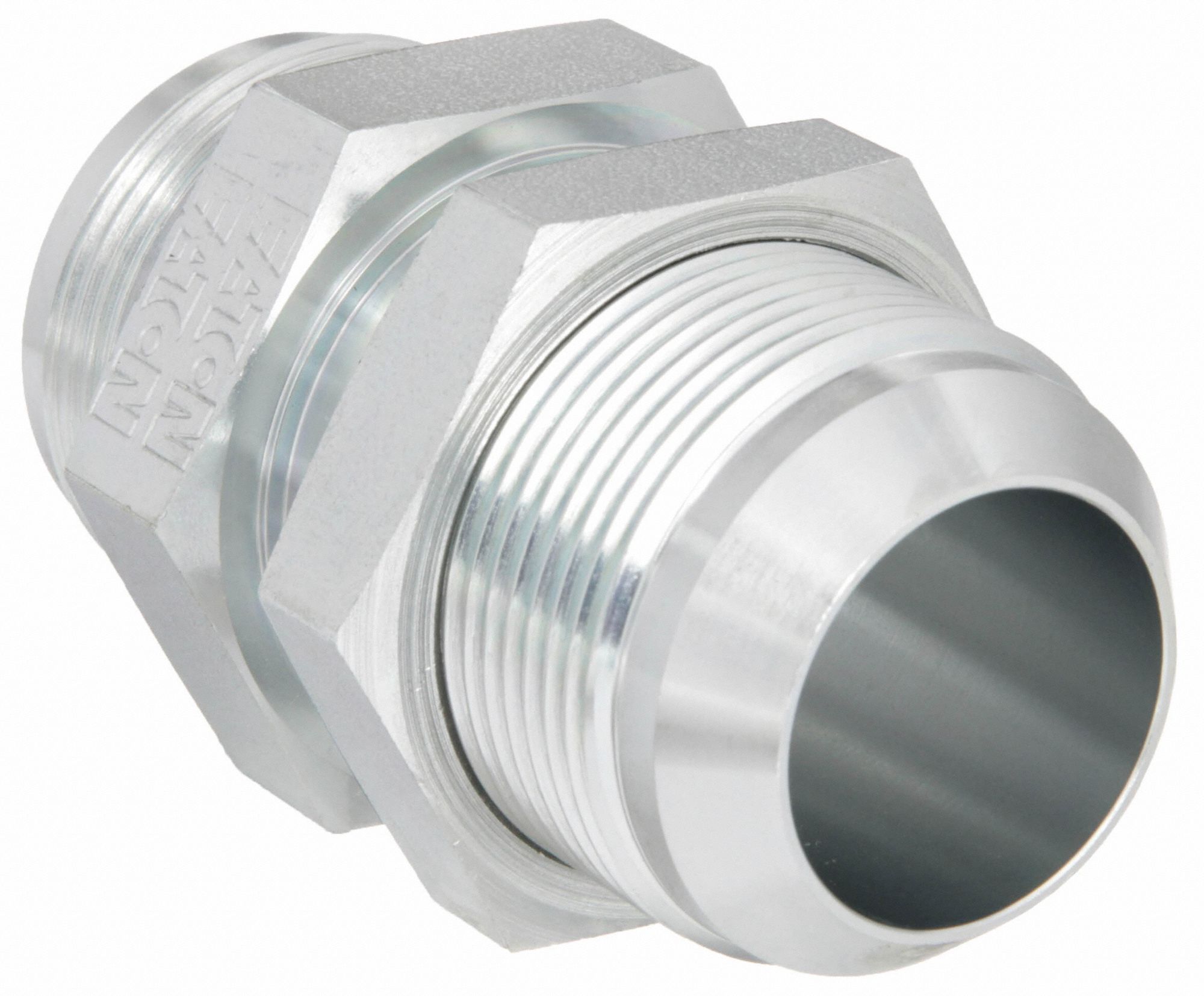 Hydraulic Hose Adapter: 1 1/4 in x 1 1/4 in Fitting Size, Male x Male, JIC  x JIC, Rigid, Straight