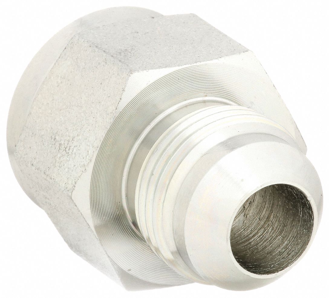 Hydraulic Hose Adapter: 3/4 in x 5/8 in Fitting Size, Female x Male, JIC x JIC, Rigid, Straight