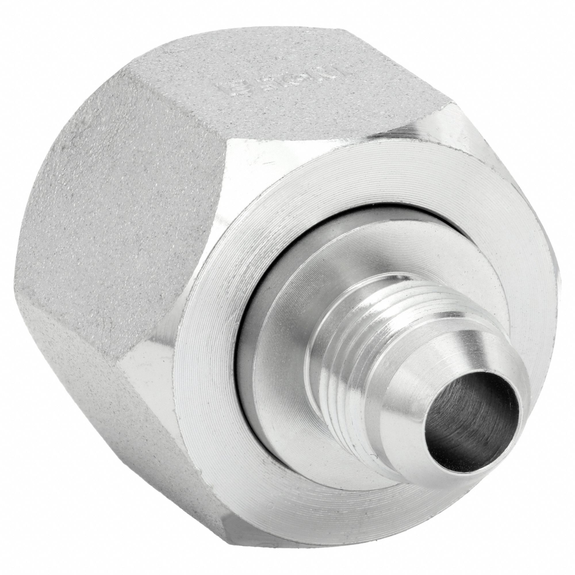 Hydraulic Hose Adapter: 3/4 in x 3/8 in Fitting Size, Female x Male, JIC x JIC, Swivel, Straight