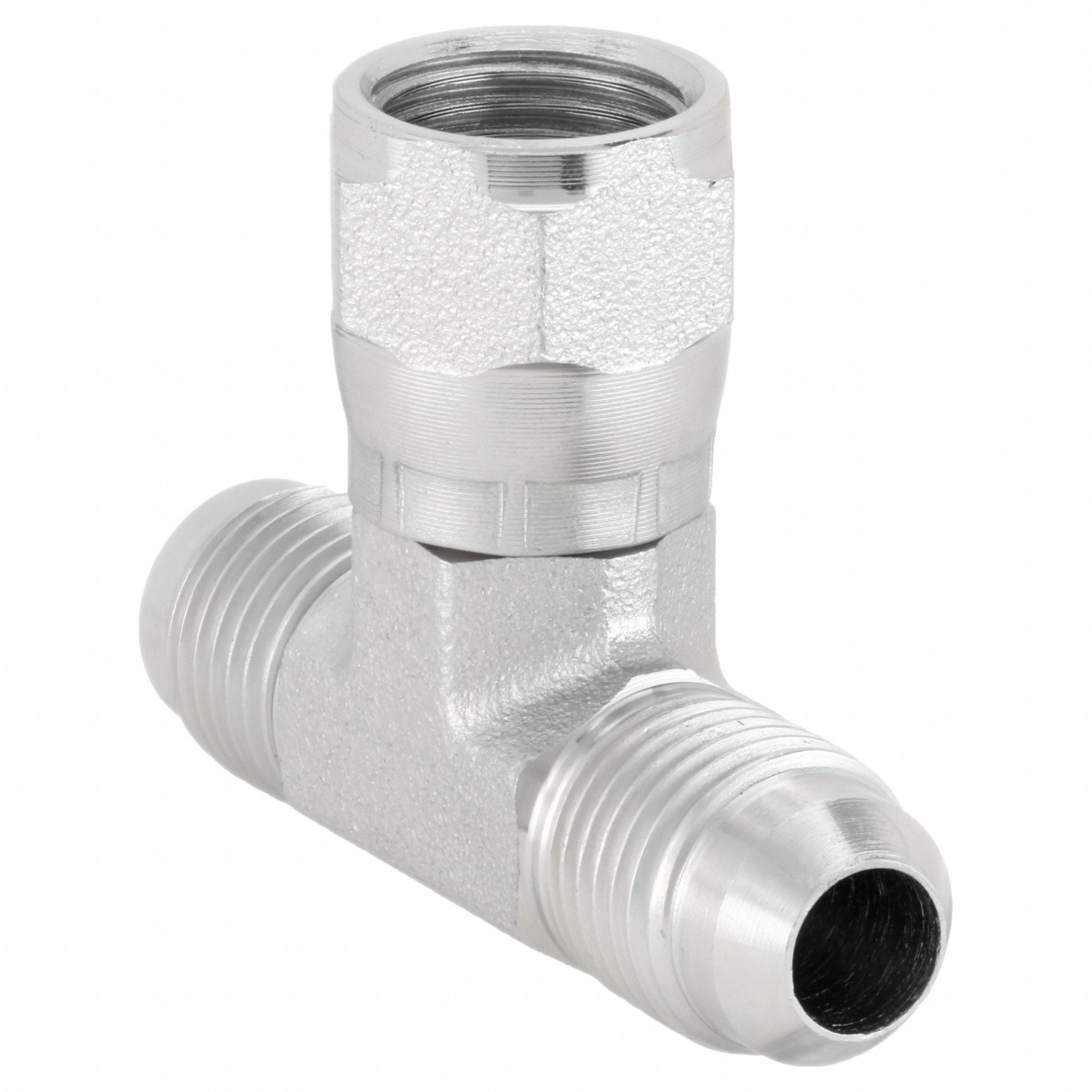 Hydraulic Hose Adapter: 1/2 in x 1/2 in x 1/2 in Fitting Size, Female x Male x Male, JIC x JIC x JIC