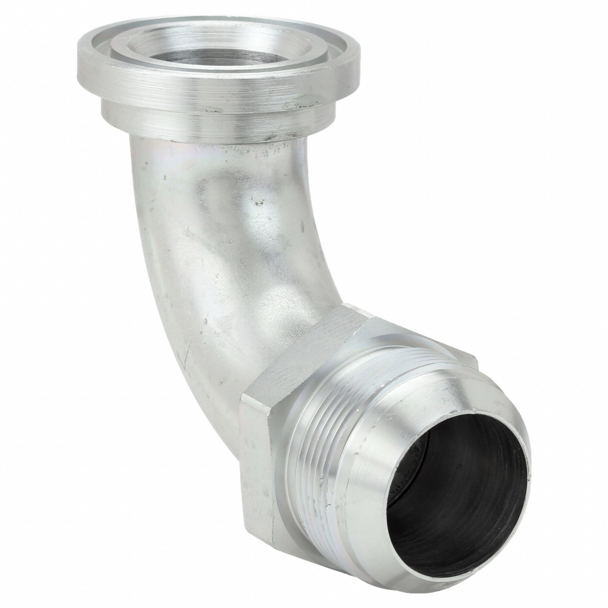 Hydraulic Hose Adapter: 1 1/2 in x 1 1/2 in Fitting Size, Male x Male, Flange x JIC, Rigid
