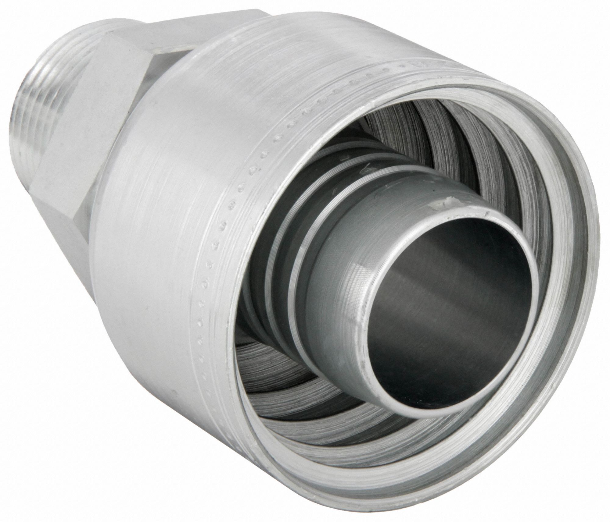 Hydraulic Crimp Fitting: Steel x Steel, Straight, -20 For Hose Dash Size, Male x Genderless
