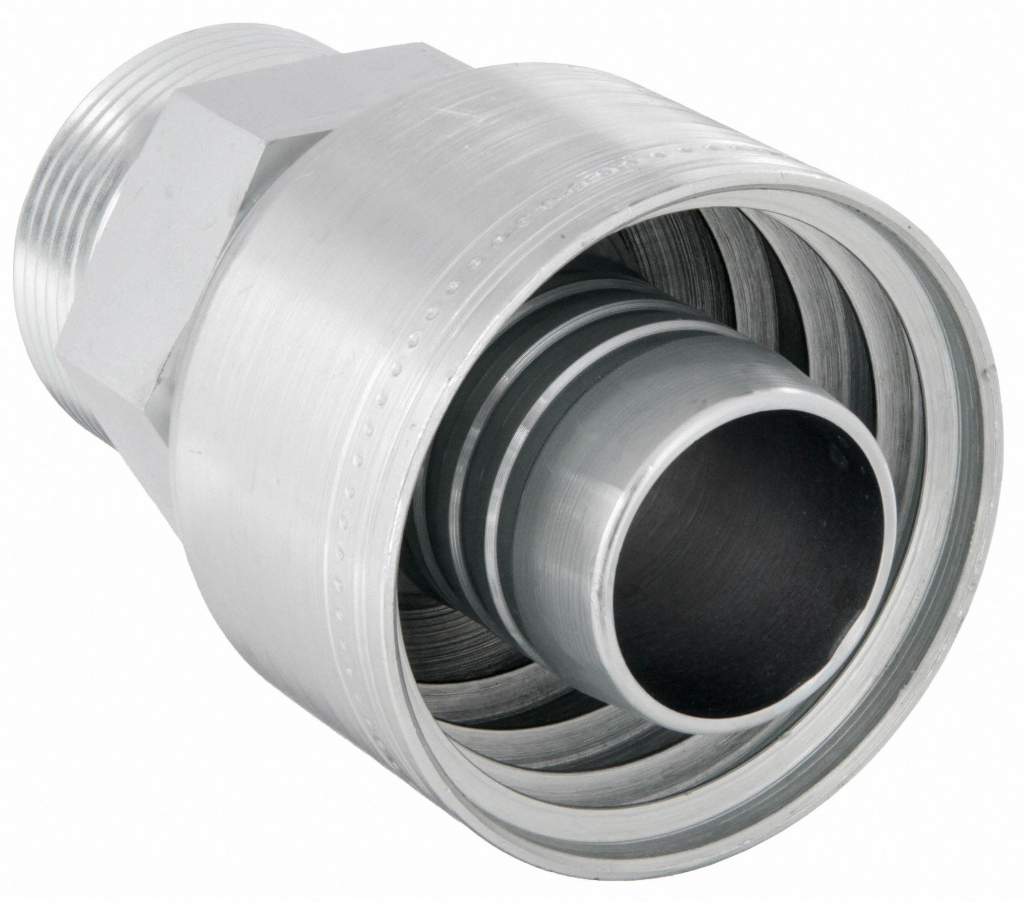 Hydraulic Crimp Fitting: Steel x Steel, Straight, -20 For Hose Dash Size, Male x Genderless
