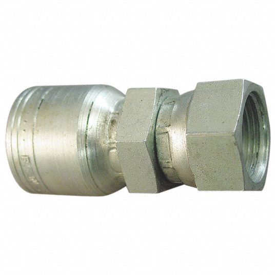 Hydraulic Hose Fitting: -8 For Hose Dash Size, 3/4 in x 1/2 in Fitting  Size, JIC x Hose, Straight