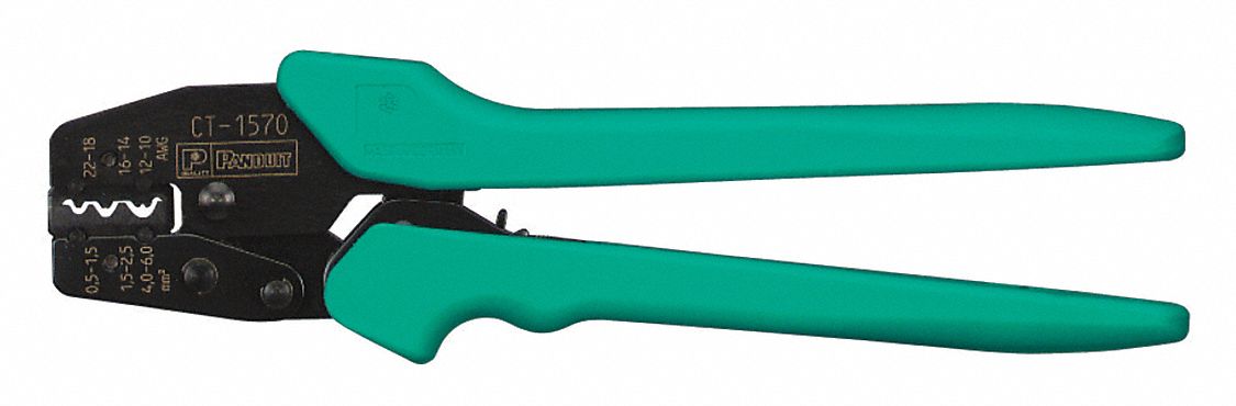 CRIMPER, FOR NON-INSULATED CONNECTORS/NON-INSULATED TERMINALS, 10 3/4 IN OVERALL L, AUTO