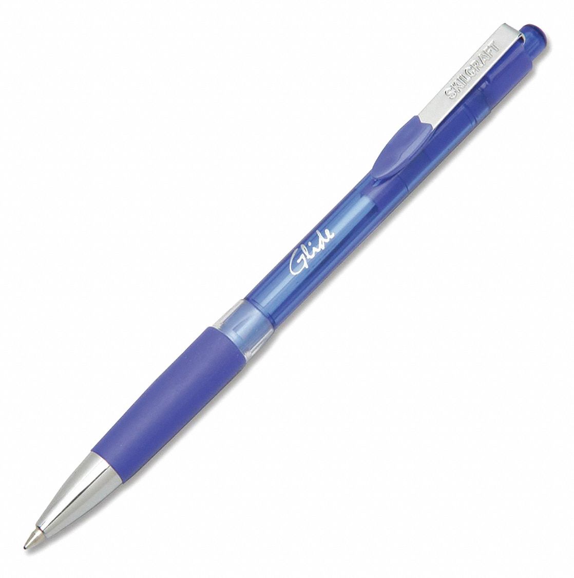 Ability One Ballpoint Pens: Blue, 1 Mm Pen Tip, Retractable, Includes 