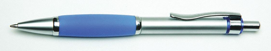 Pen Set: SKILCRAFT® Precision 305™, Blue, 0.7 mm, Retractable, Gray, Cushioned, 12 PK