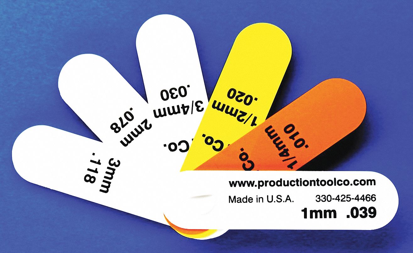 Feeler Gauge: 0.25 mm to 3 mm, Metric, Short Blade, 76 mm Blade Lg, 19 mm Blade Wd