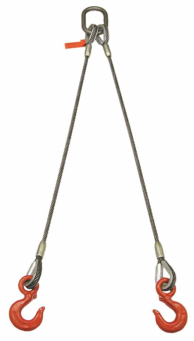 LIFTALL, 5/8 in Rope Dia, 3 ft Sling Lg, Wire Rope Sling 38Z838